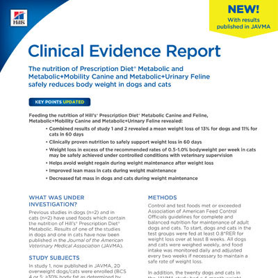 Metabolic study in JAVMA
